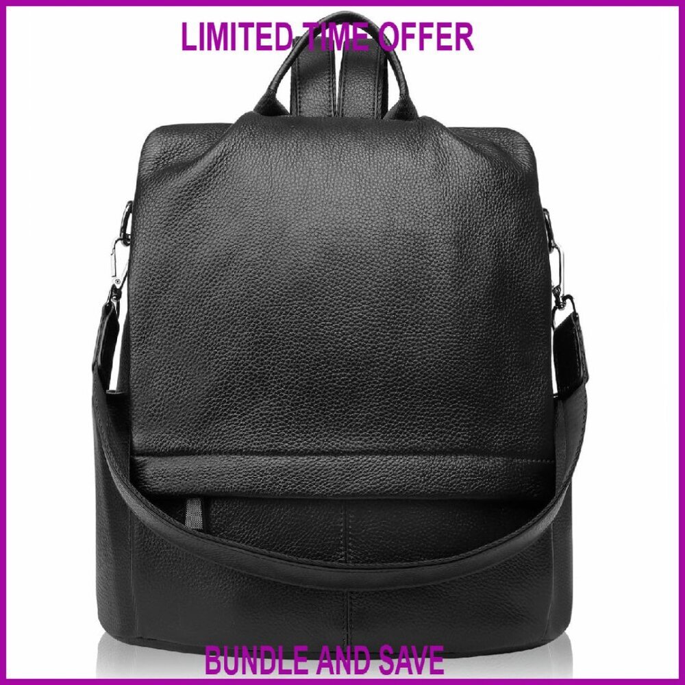 Genuine Leather Anti-Theft Backpack Purse Convertible Shoulder Bag Women